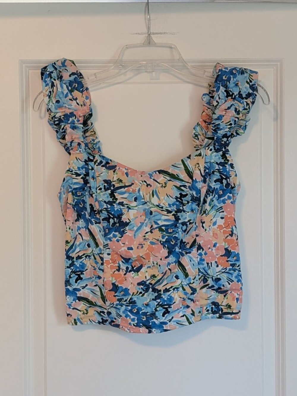 Abercrombie Floral Bubble Strap Poplin Top